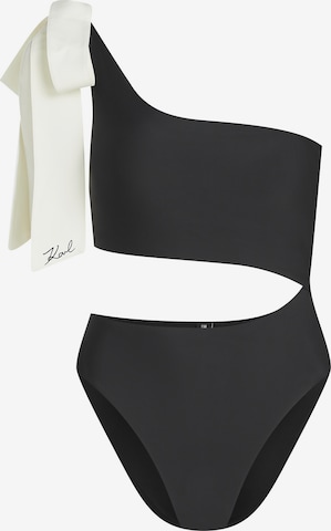 Karl Lagerfeld Bustier Uimapuku värissä musta: etupuoli