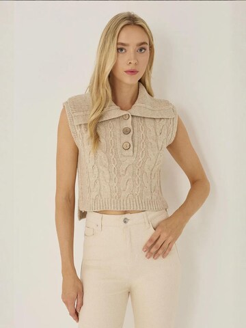 Pull-over Hiccup en beige : devant