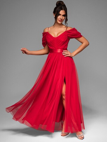 Ombre Abendkleid‌‌‌ in Rot: Vorderseite