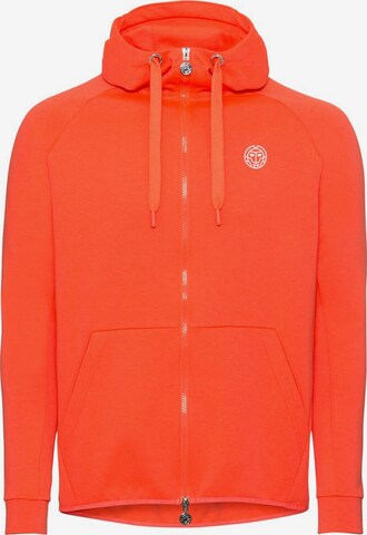 BIDI BADU Athletic Zip-Up Hoodie in Orange: front