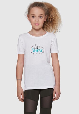 Merchcode Shirt 'Let It Snow' in Weiß: Vorderseite