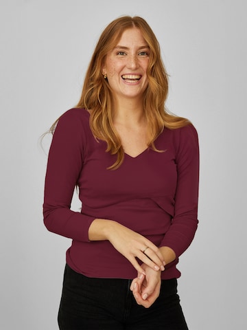 dayê rose Shirt 'Ivy Still-Longsleeve für Stillzeit & danach' in Red