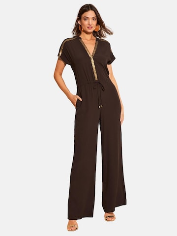 love & roses Jumpsuit in Brown: front