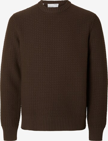 SELECTED HOMME Sweater 'Thim' in Brown: front