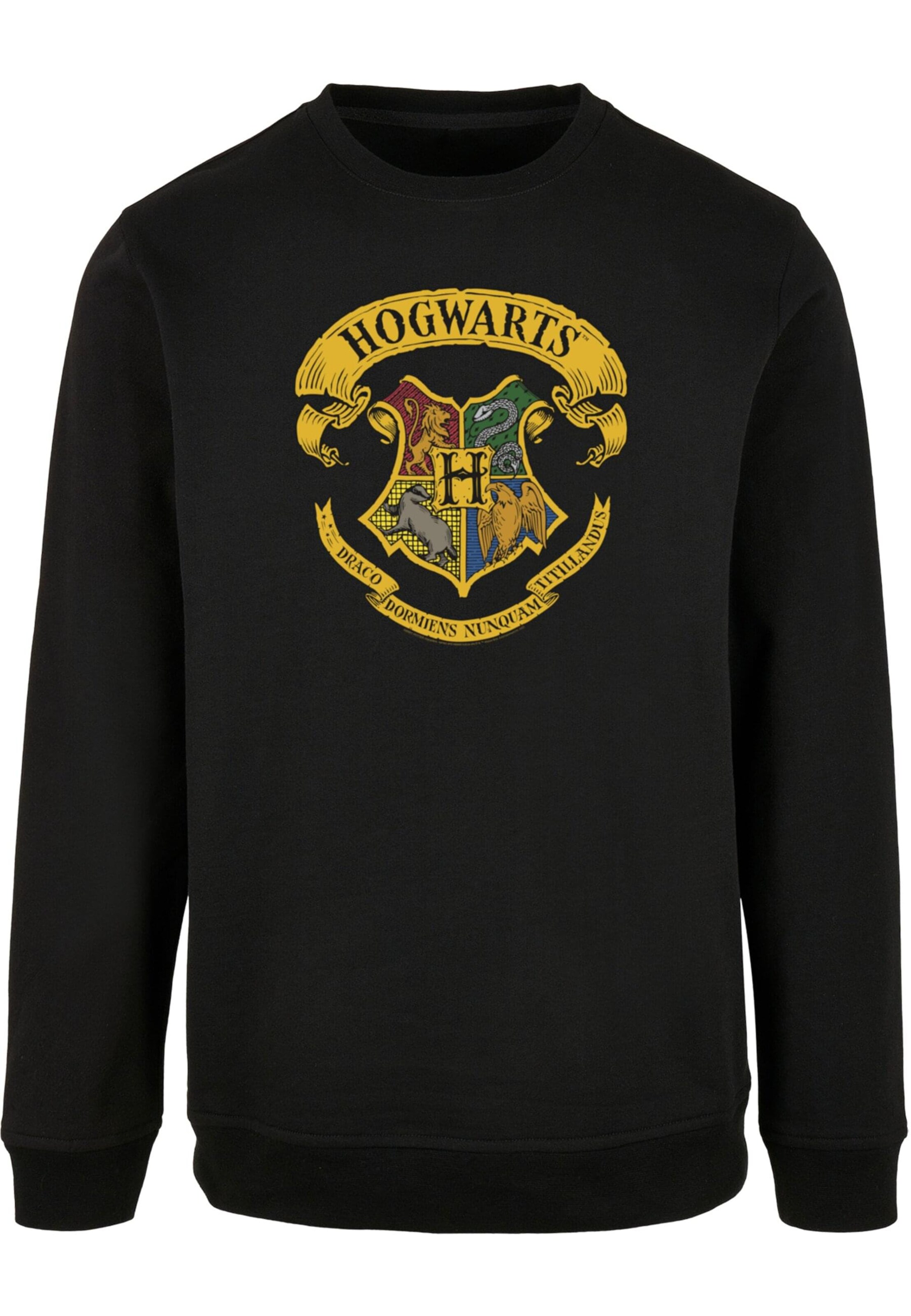ABSOLUTE CULT Sweatshirt 'Harry Potter - Hogwarts Ribbon Crest' in Schwarz: Vorderseite