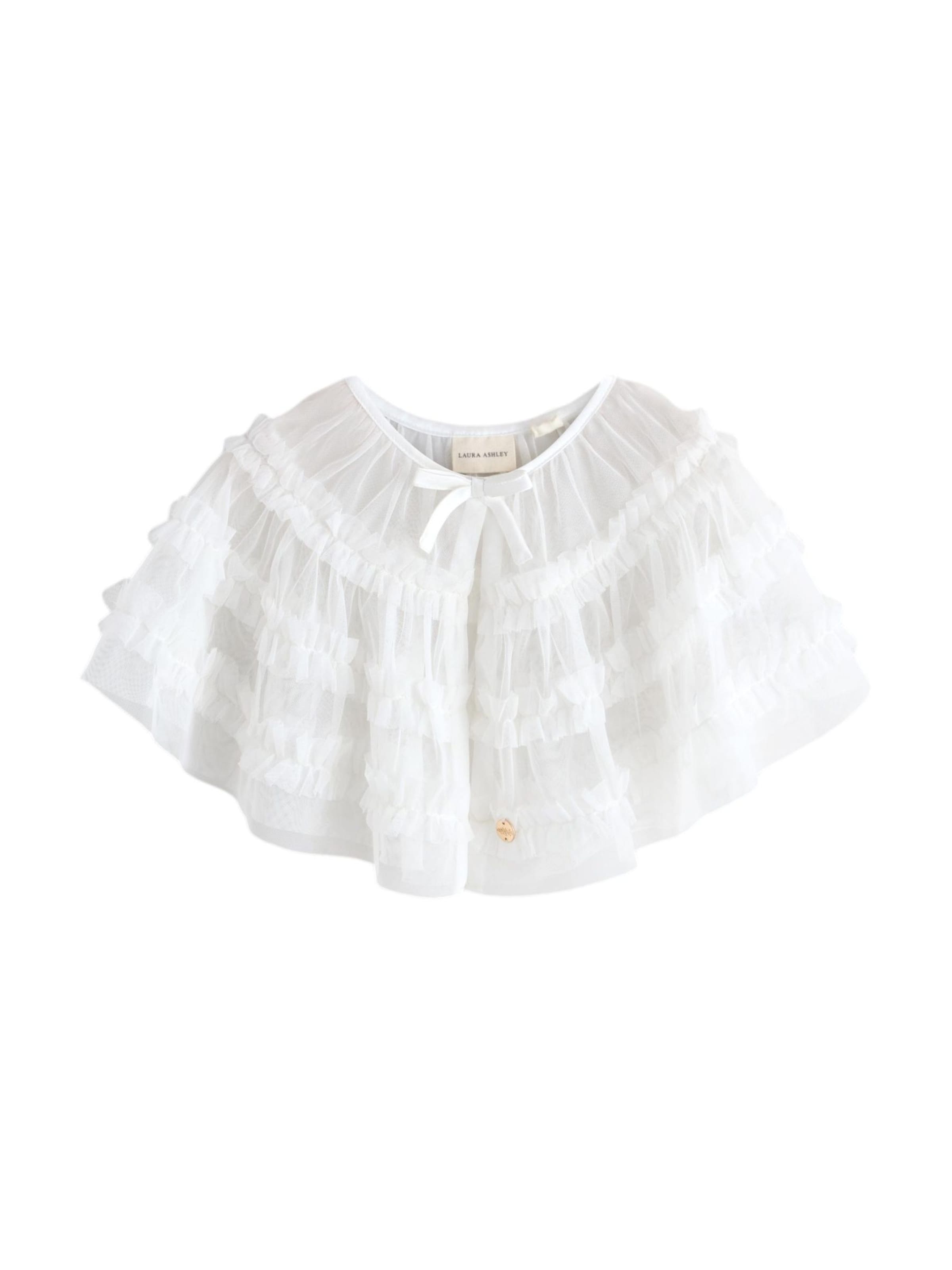 LAURA ASHLEY Gebreid vest in Wit: voorkant