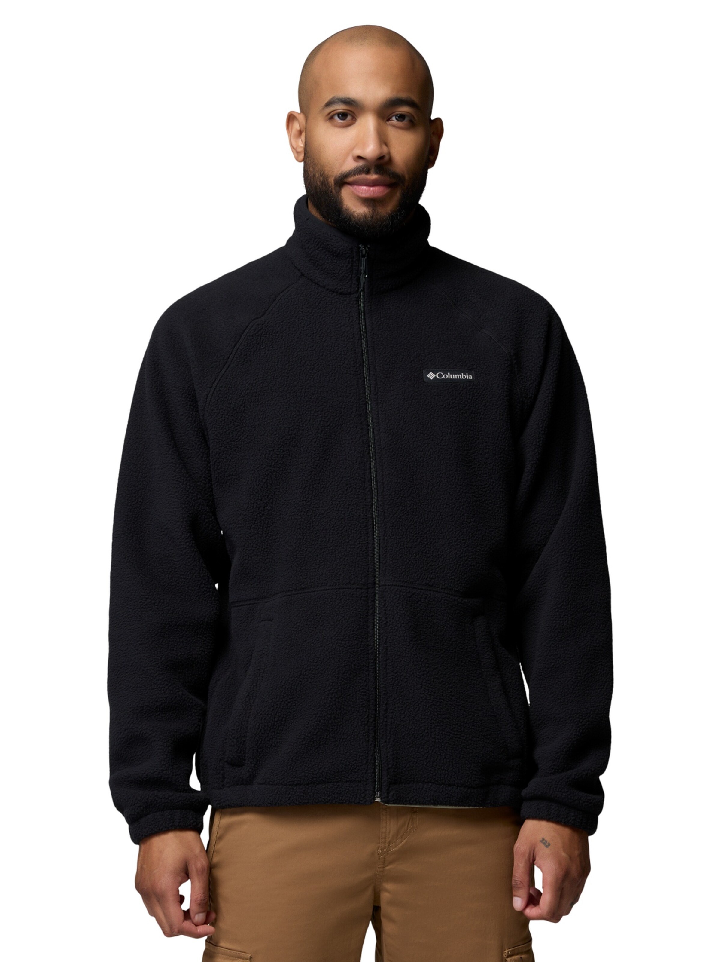 COLUMBIA Fleece jas 'Columbia Timber Crest Full Zip Fleece' in Zwart: voorkant