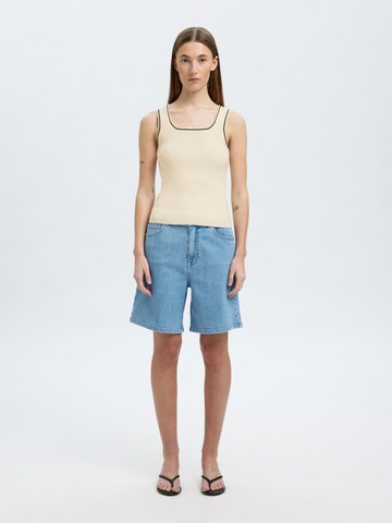 Top in maglia di SELECTED in bianco