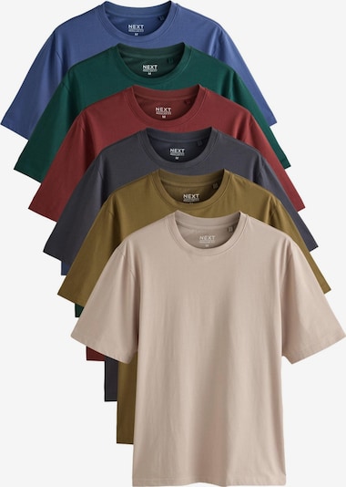 Next T-Shirt 'Essential' in XS in sand / blau / basaltgrau / smaragd / rostrot, Produktansicht