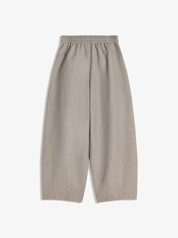 Bershka Wide Leg Hose in Beige