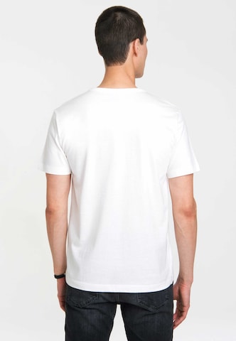 LOGOSHIRT Shirt 'Sesamstrasse Krümelmonster - Gnaws' in White