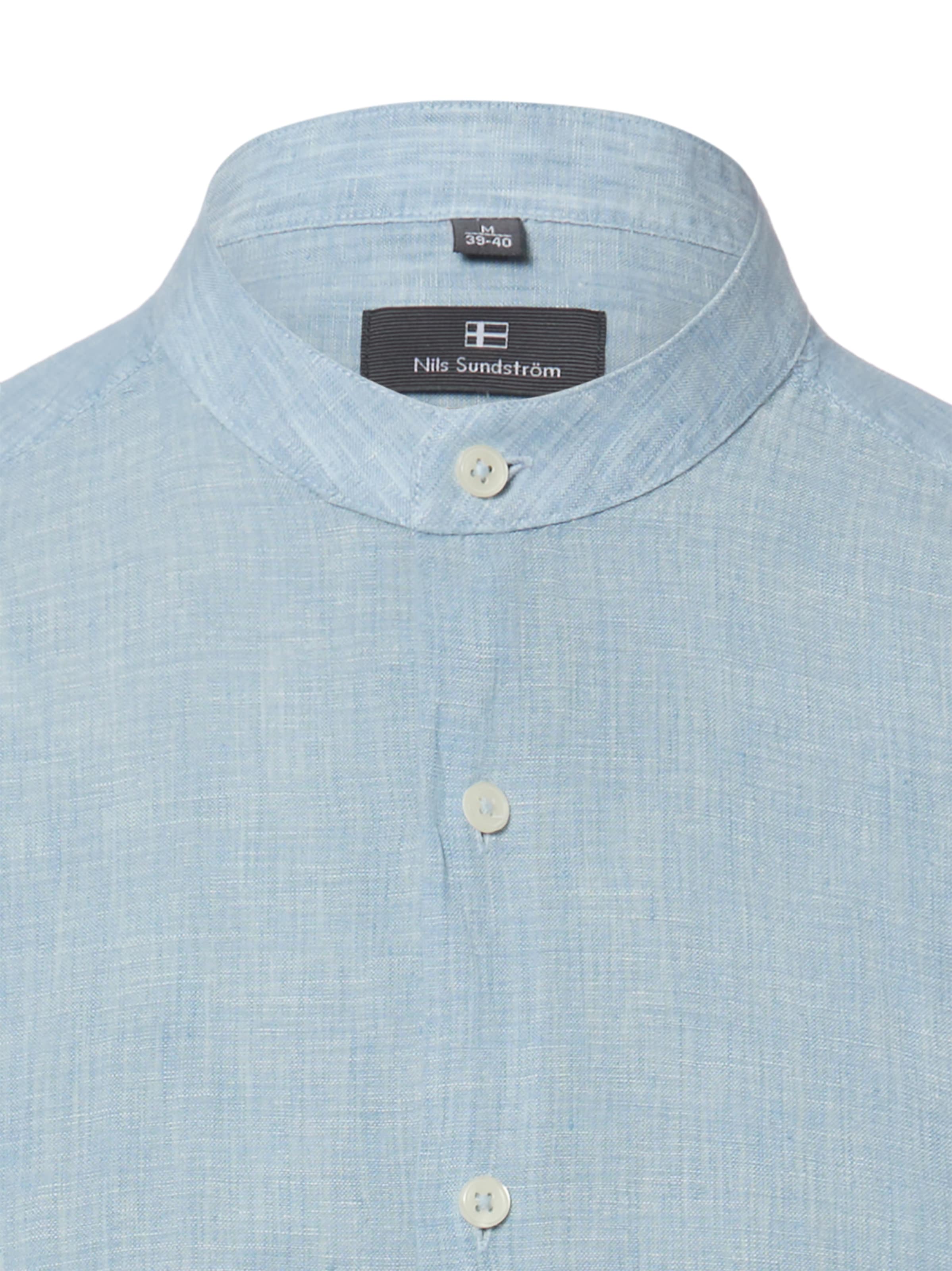 Coupe slim Chemise Nils Sundström en bleu