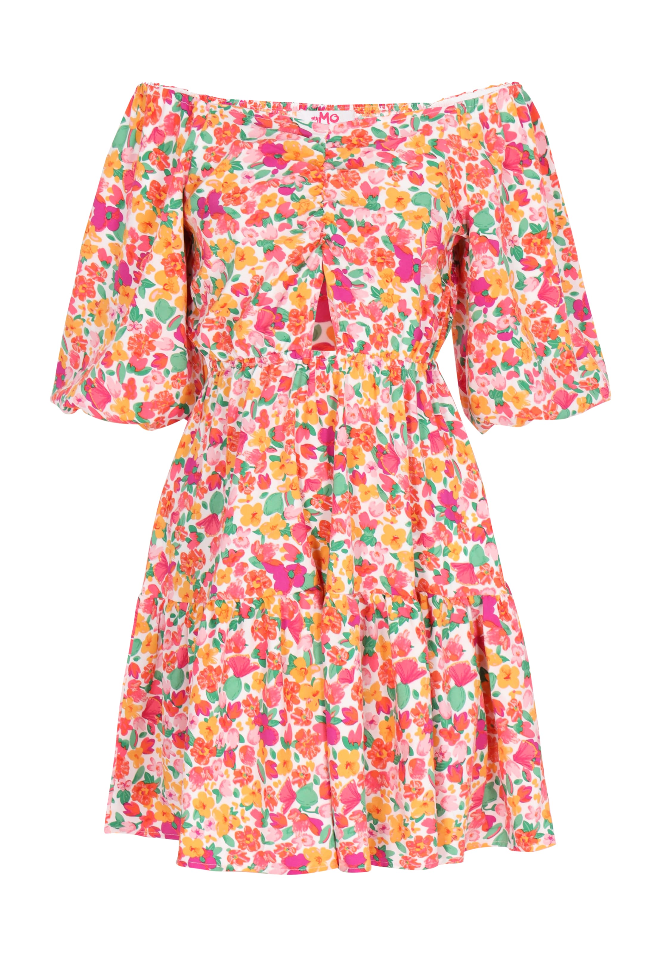 Abito estivo swirly di colore verde erba / rosso / bianco, Visualizzazione prodotti