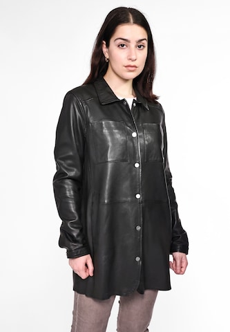 Maze Between-Seasons Coat in Black: front