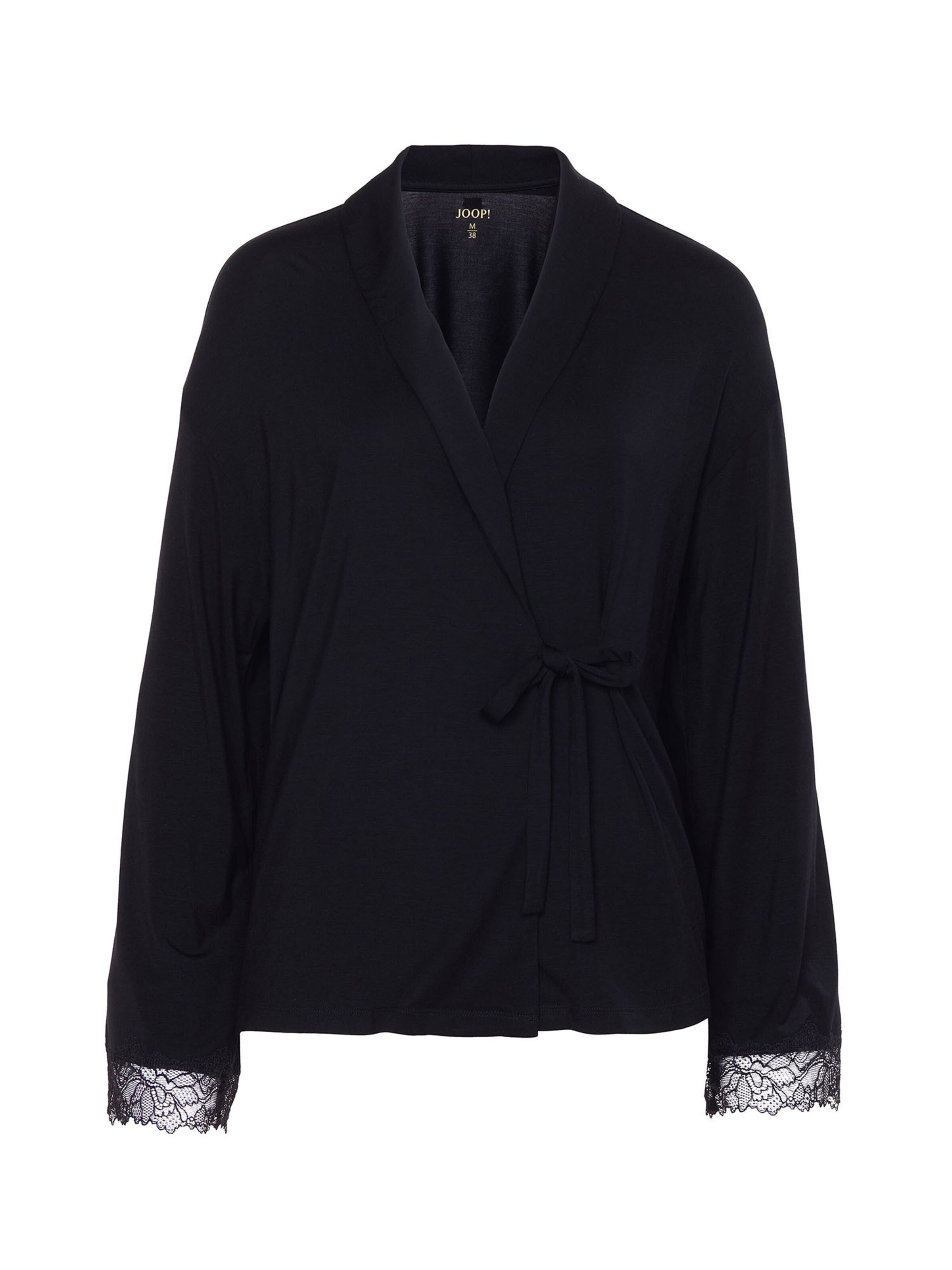 JOOP! Pyjama Cardigan ' Grace ' in Schwarz: Vorderseite