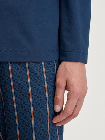 CALIDA Pyjama lang 'Relax Imprint' in Blauw