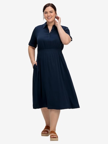 SHEEGO Shirt Dress in Blue: front