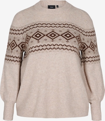 Zizzi Sweater 'Mnordic New' in Beige: front