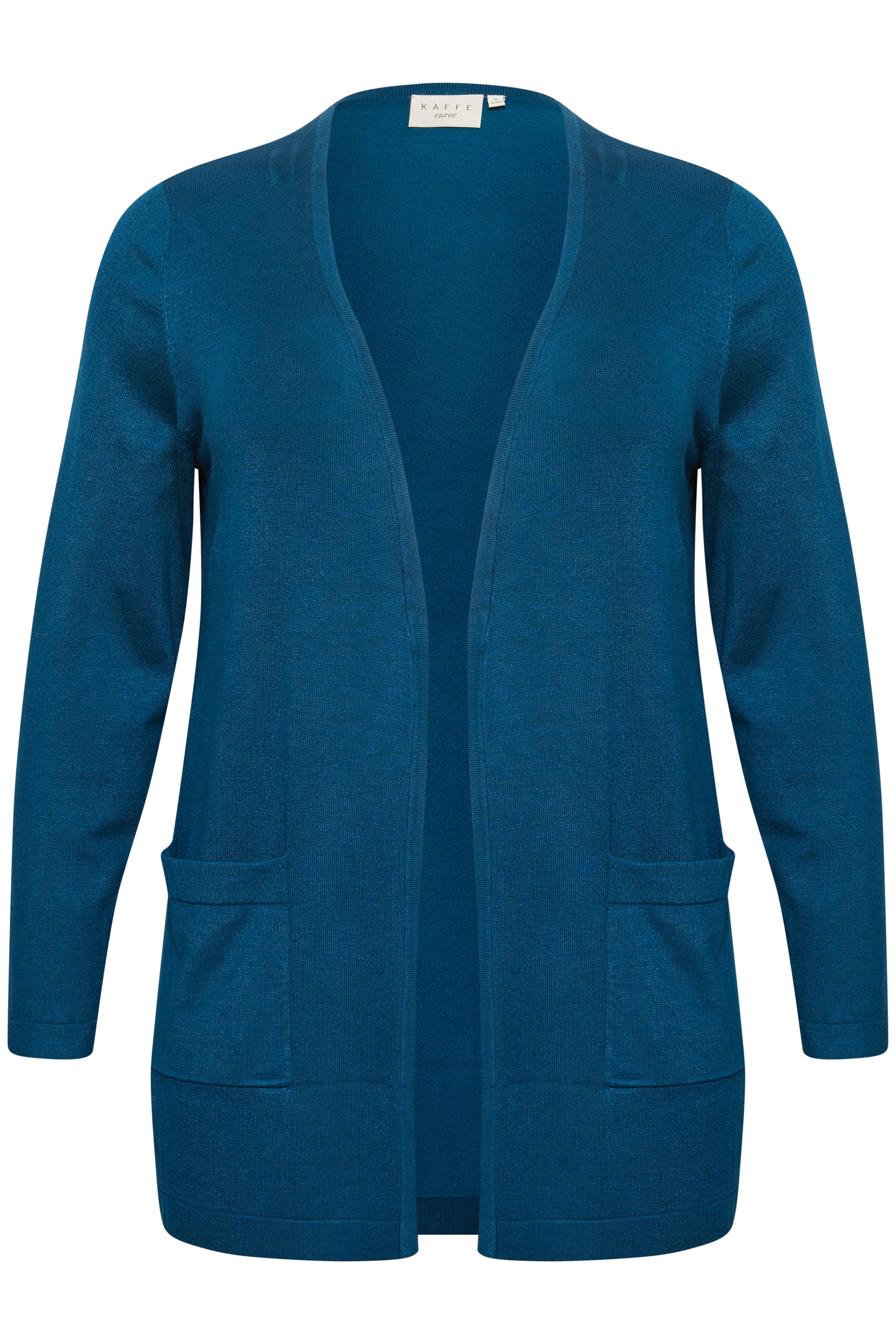 KAFFE CURVE Strickjacke in Blau: Vorderseite