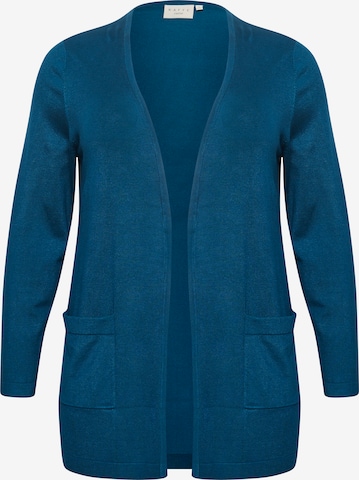 KAFFE CURVE Knit Cardigan in Blue: front