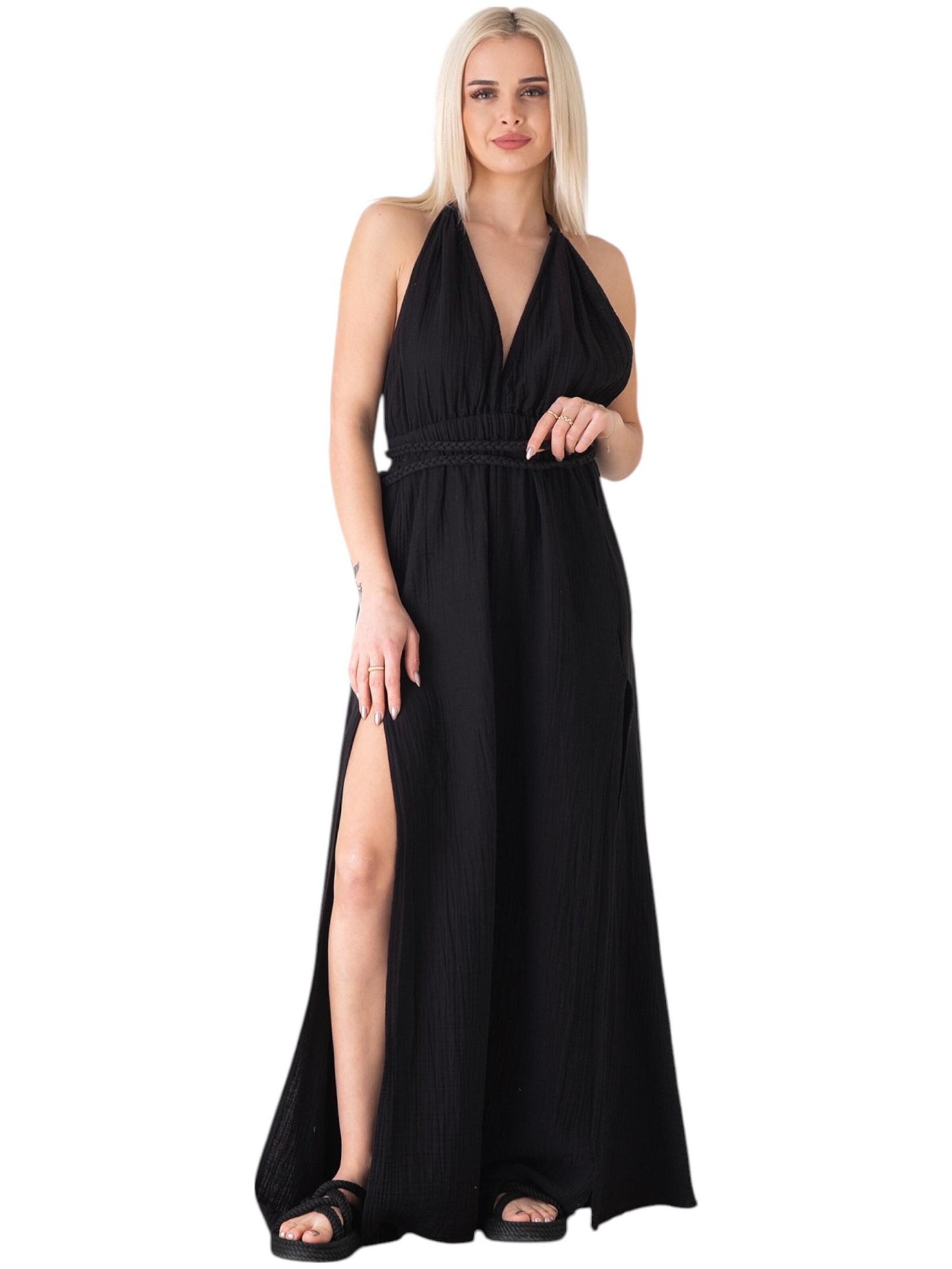 WENOR Jurk 'AURELA-BOHO' in Zwart