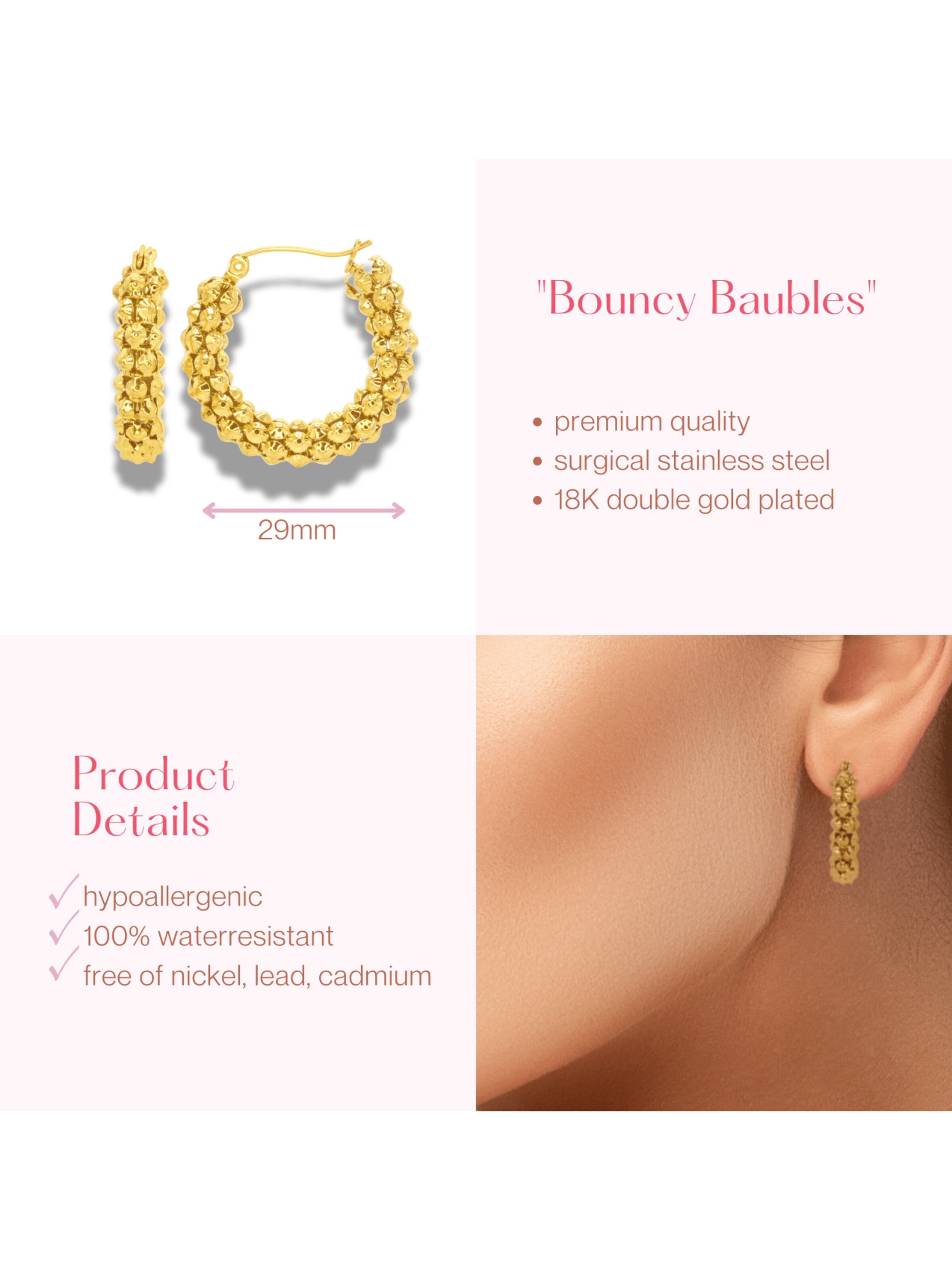ARS-ARGENTI Earrings 'BOUNCY BAUBLES' in Gold