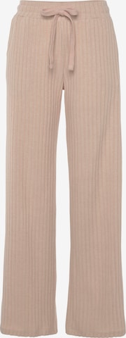 Pantalon de pyjama LASCANA en beige : devant