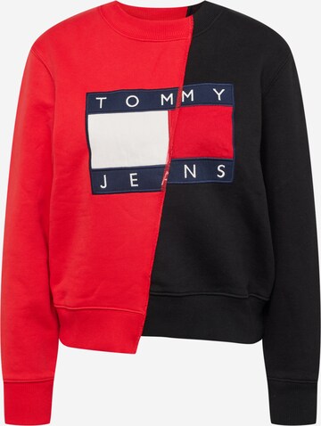Tommy Remixed Sweatshirt i röd: framsida