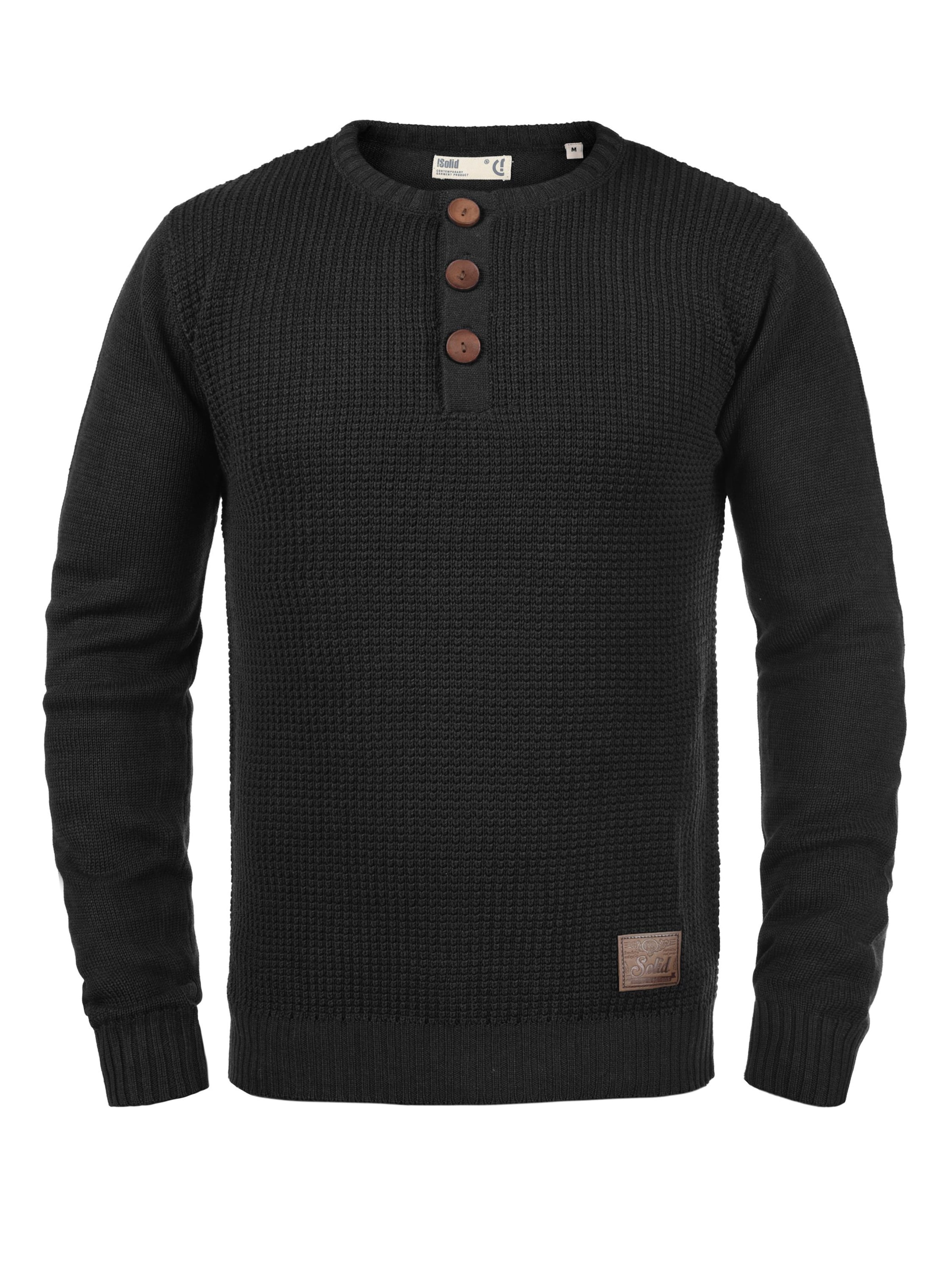 !Solid Pullover 'Terrance' in Schwarz: Vorderseite