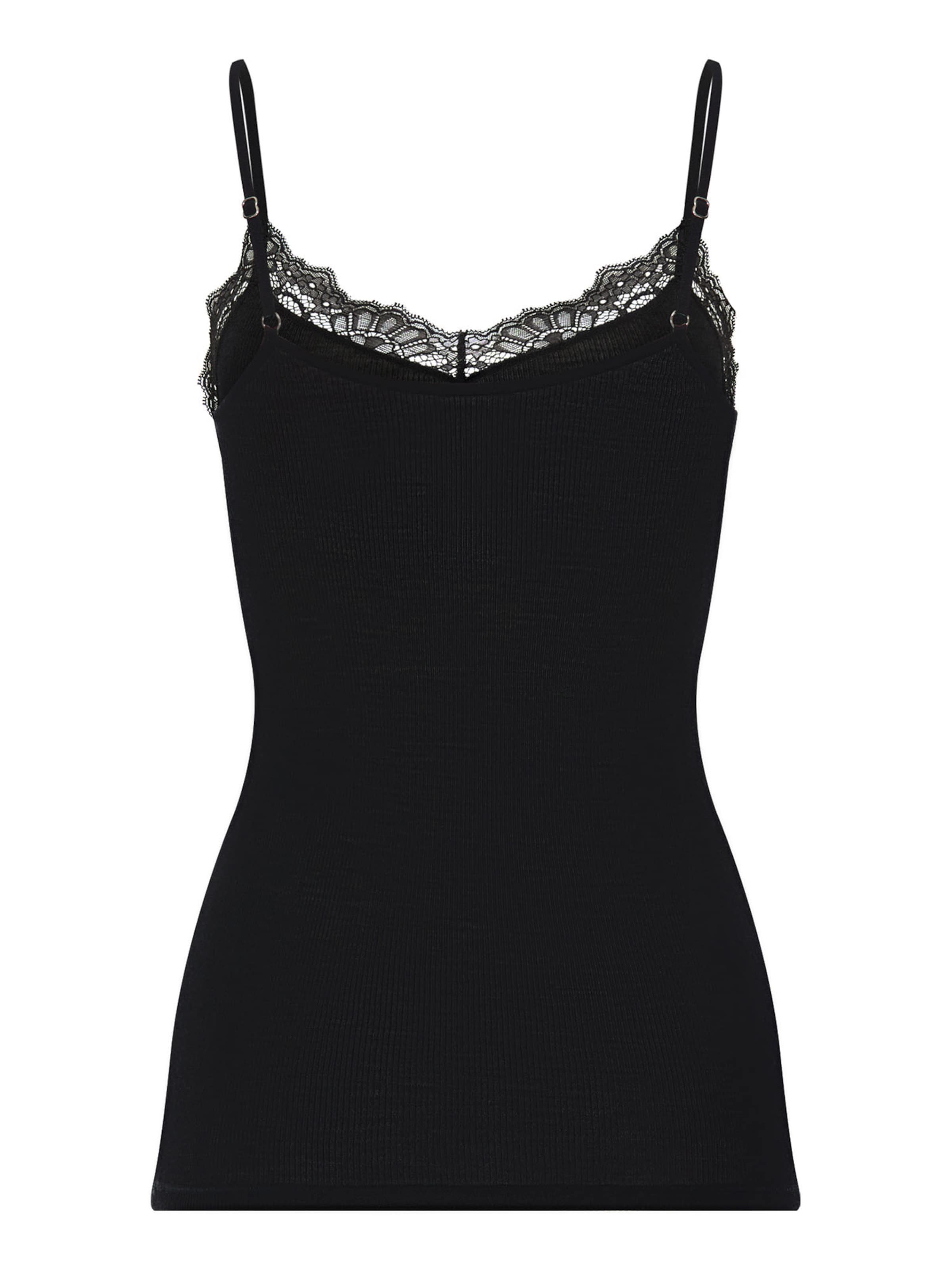 Hanro Top ' Woolen Lace ' in Zwart
