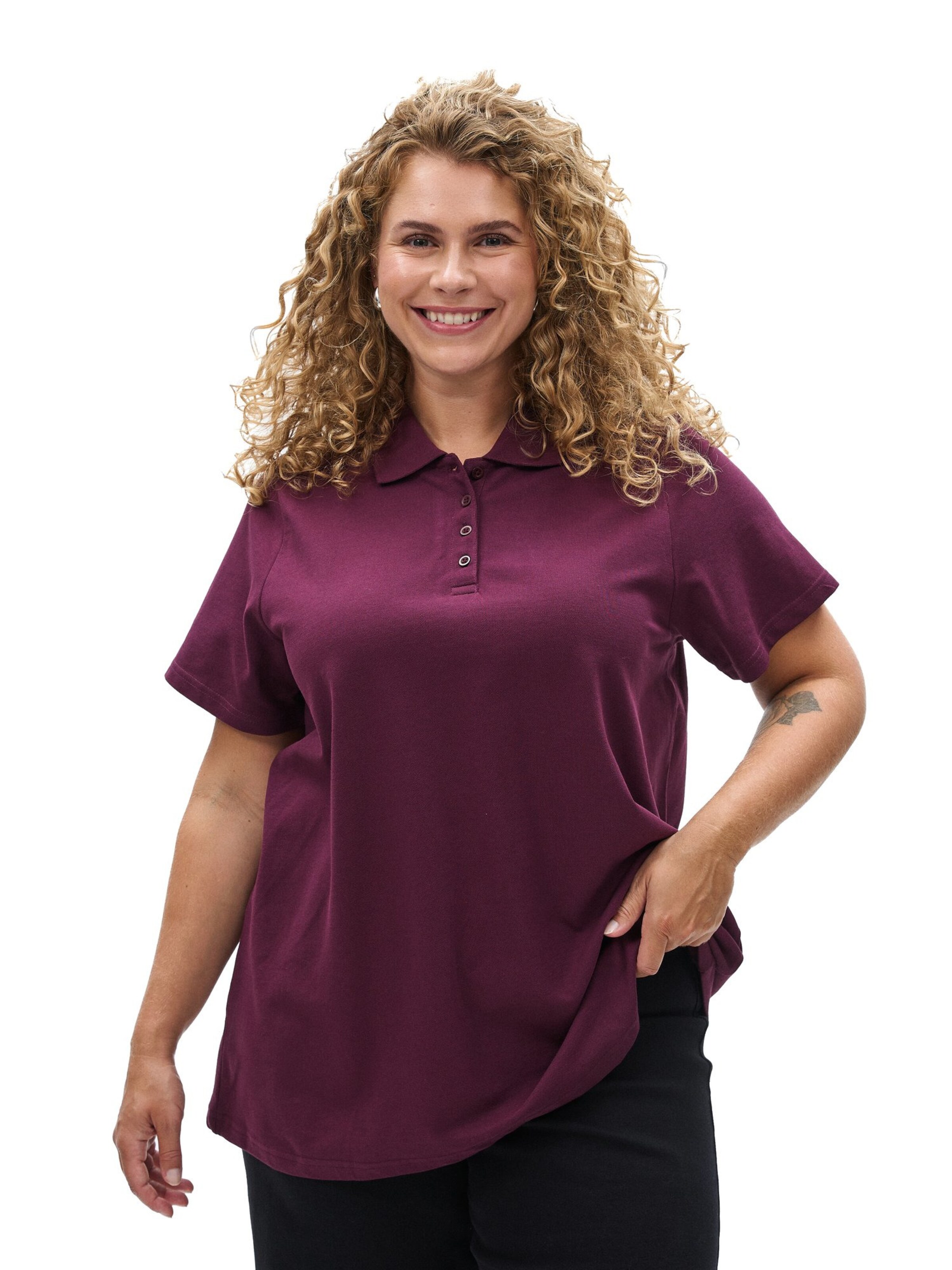 Flash by Zizzi Poloshirt 'FLLYN' in Rot: Vorderseite