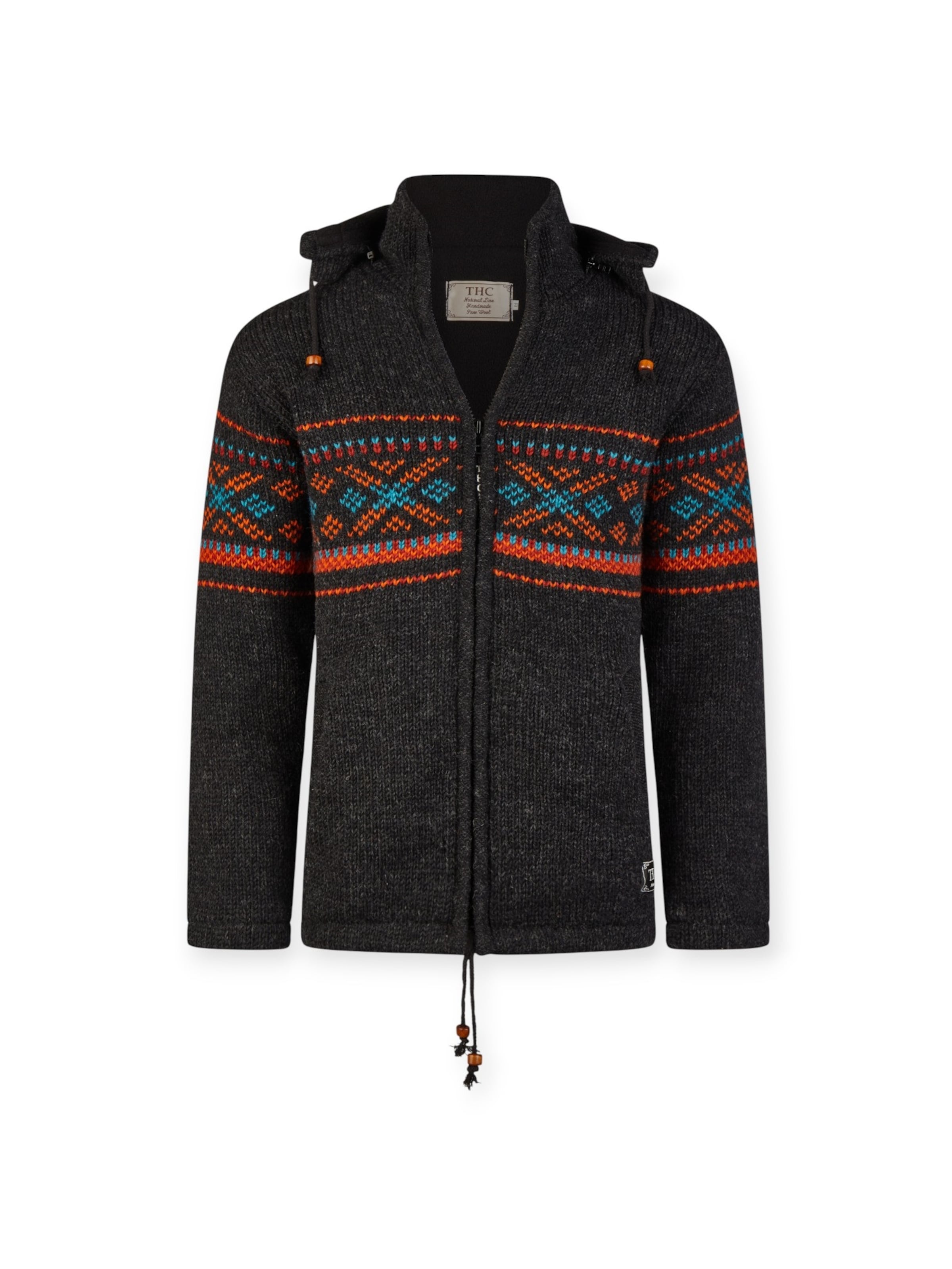 THC Natural Line Knit Cardigan 'THC  819' in Mixed colors: front