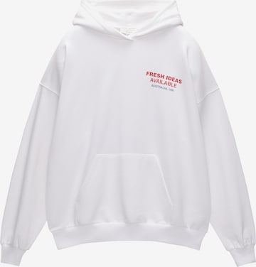 Pull&Bear Sweatshirt i hvit: forside