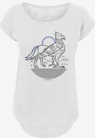 F4NT4STIC Shirt 'Harry Potter Buckbeak Line Art' in Wit: voorkant