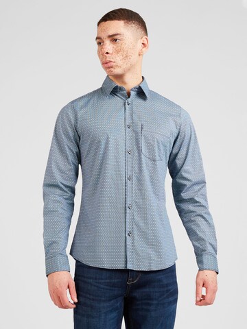s.Oliver - Slim Fit Camisa em azul: frente
