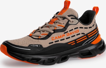 CAMP DAVID Premium Sneaker im Jacquard-Design in Beige: Vorderseite