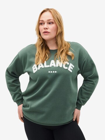 Active by ZizziSweater majica 'Cannie' - zelena boja: prednji dio