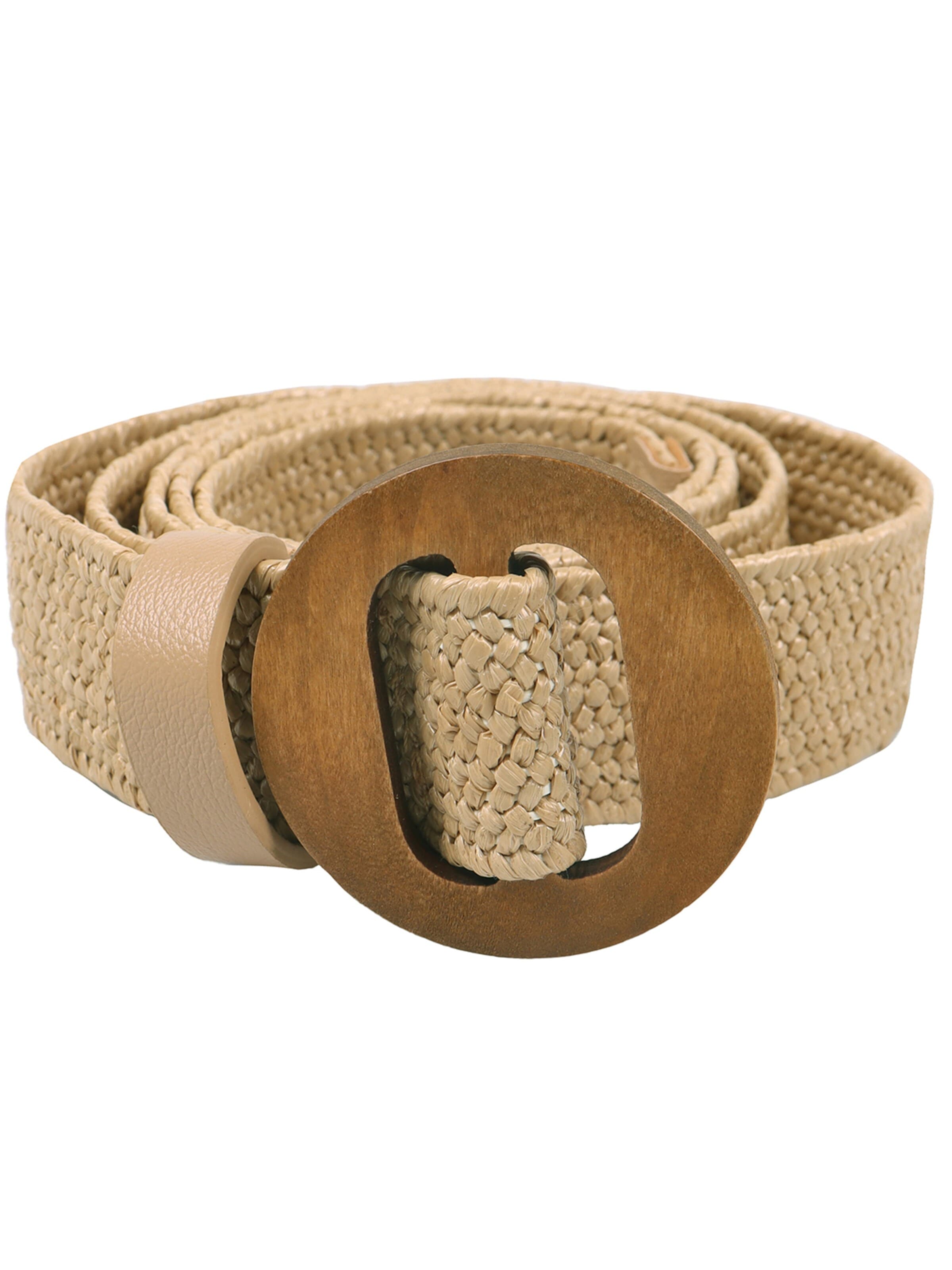 Capelli New York Belt 'Gürtel in Strohoptik beige' in Beige: front
