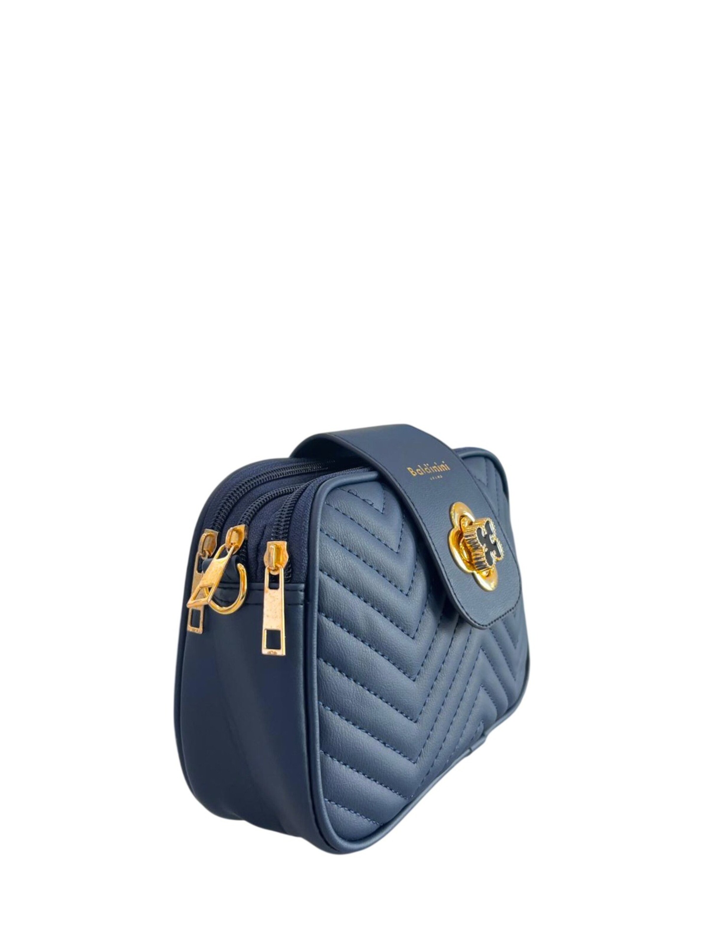 Borsa a spalla 'Borsa a Mano Donna Ecopelle Vegan - Chiusura Zip e Tracolla' di Baldinini Trend in blu
