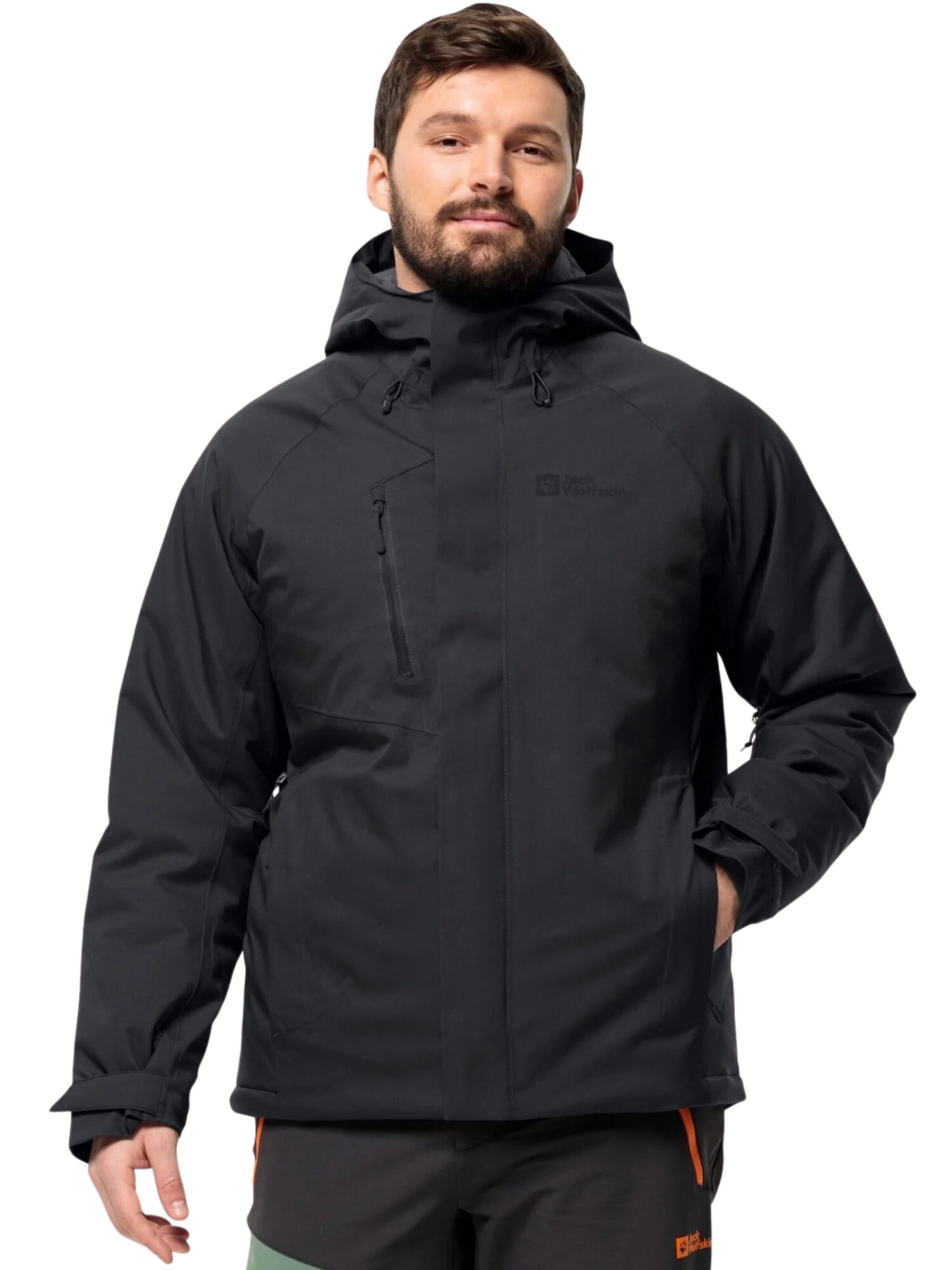 JACK WOLFSKIN Outdoorjacke 'Troposphere' in Schwarz: Vorderseite