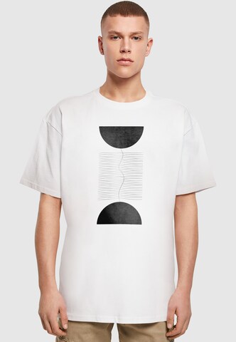 Merchcode Shirt 'Abstract Lines' in White: front