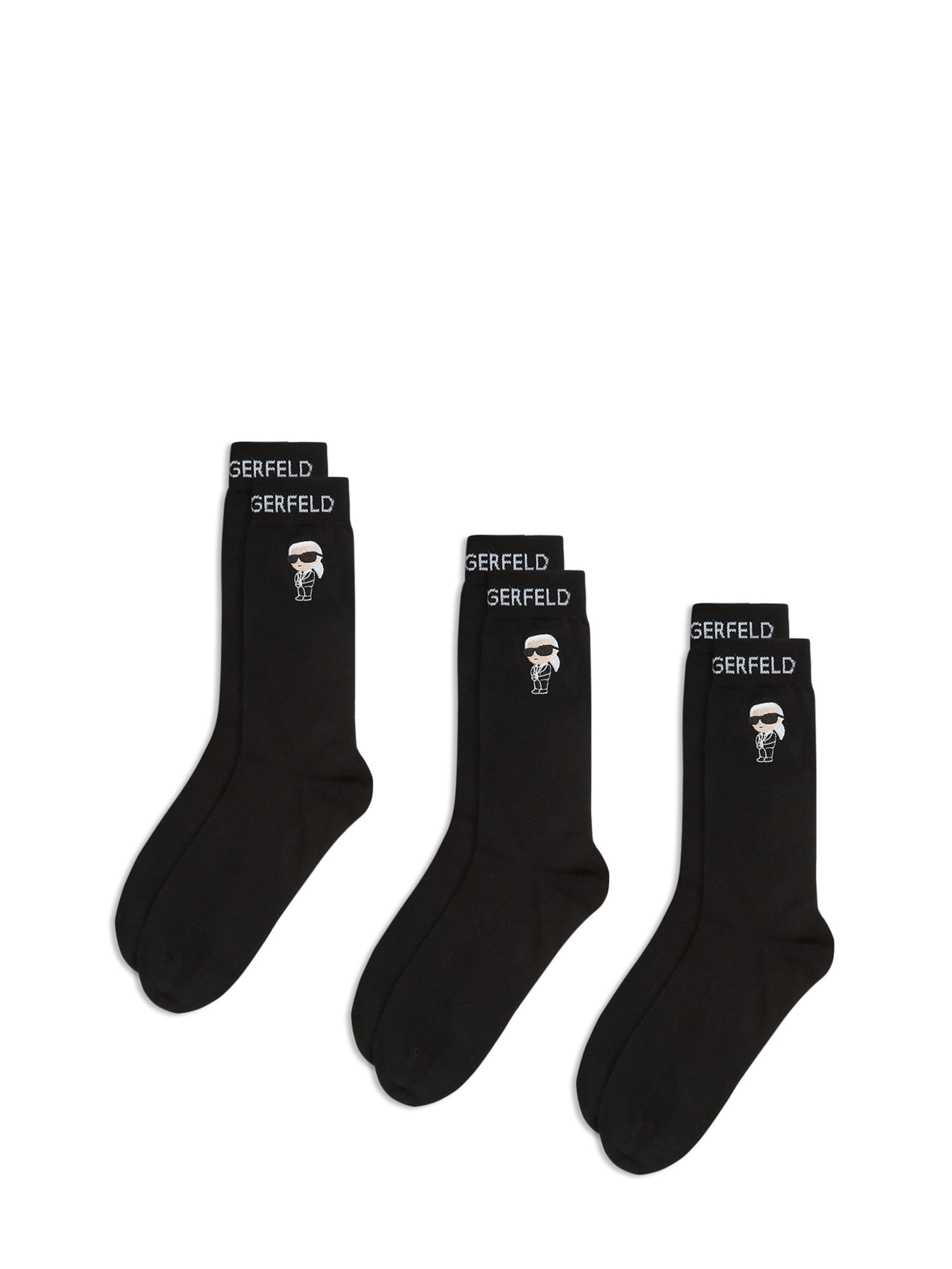 Karl Lagerfeld Nogavice 'Ikon' | črna barva: sprednja stran