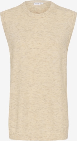 SAINT TROPEZ Gebreide bodywarmer 'Zanett' in Beige: voorkant