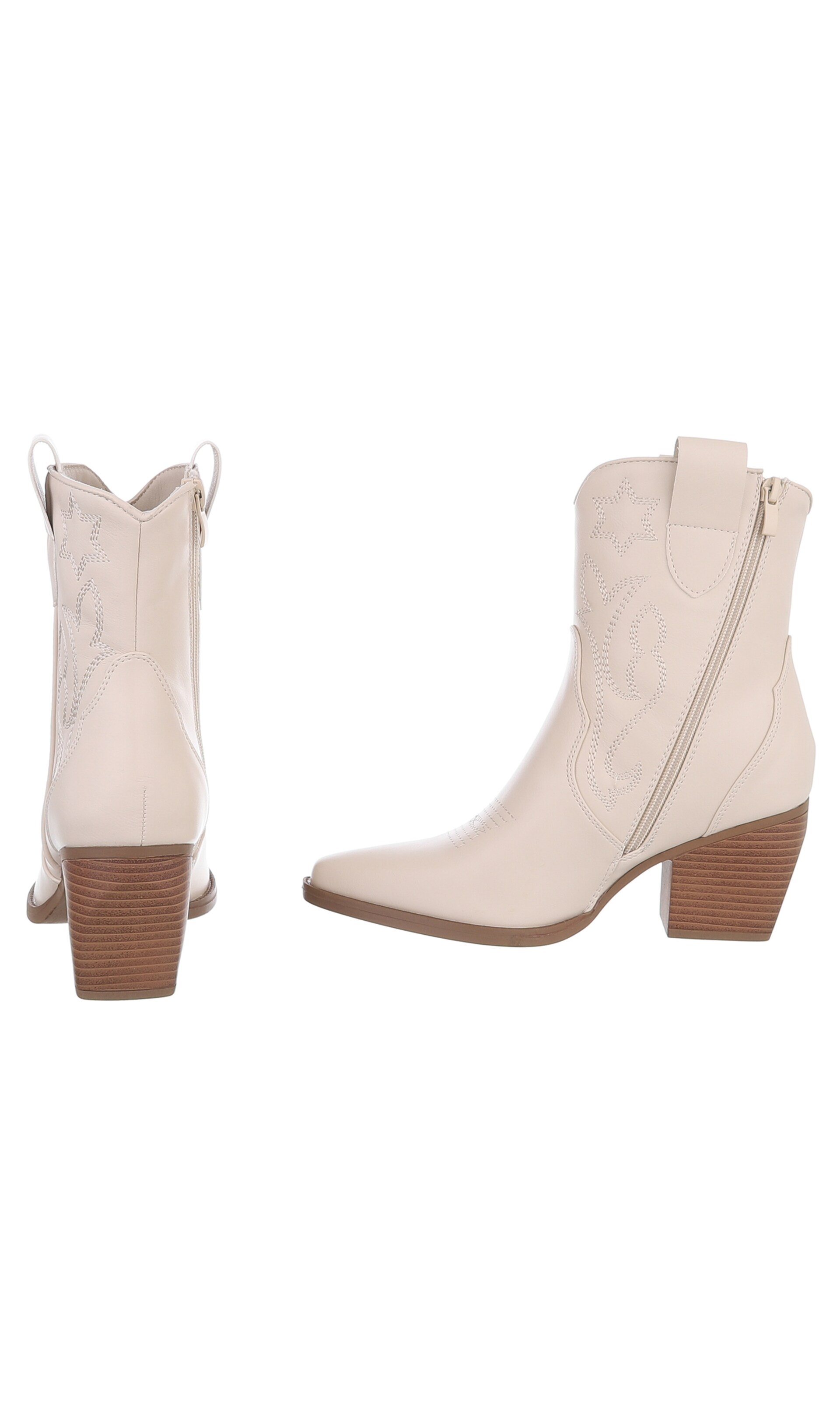Ital-Design Cowboy Boots in Beige