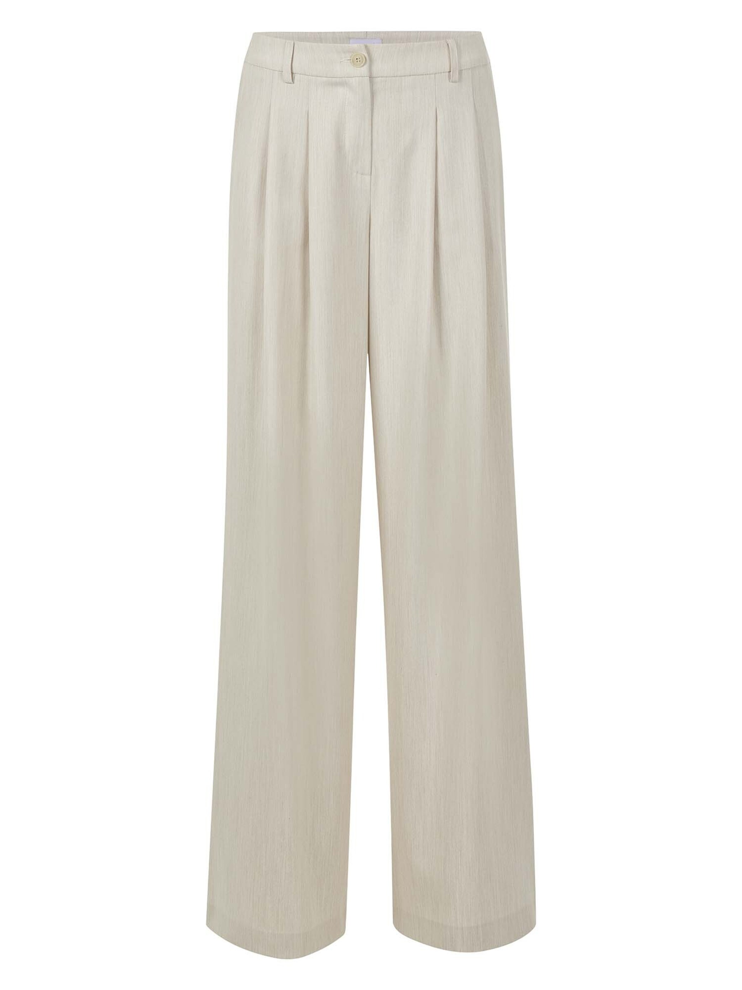 MADELEINE Pantalon à pince en blanc perle, Vue avec produit