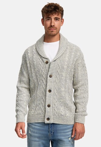 INDICODE JEANS Gebreid vest ' Ilterly ' in Grijs: voorkant