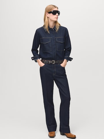 MANGO Široke hlačnice Kavbojke 'AYLIN' | modra barva