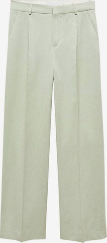 MANGO Široke hlačnice Hlače z naborki 'Sevilla' | zelena barva: sprednja stran