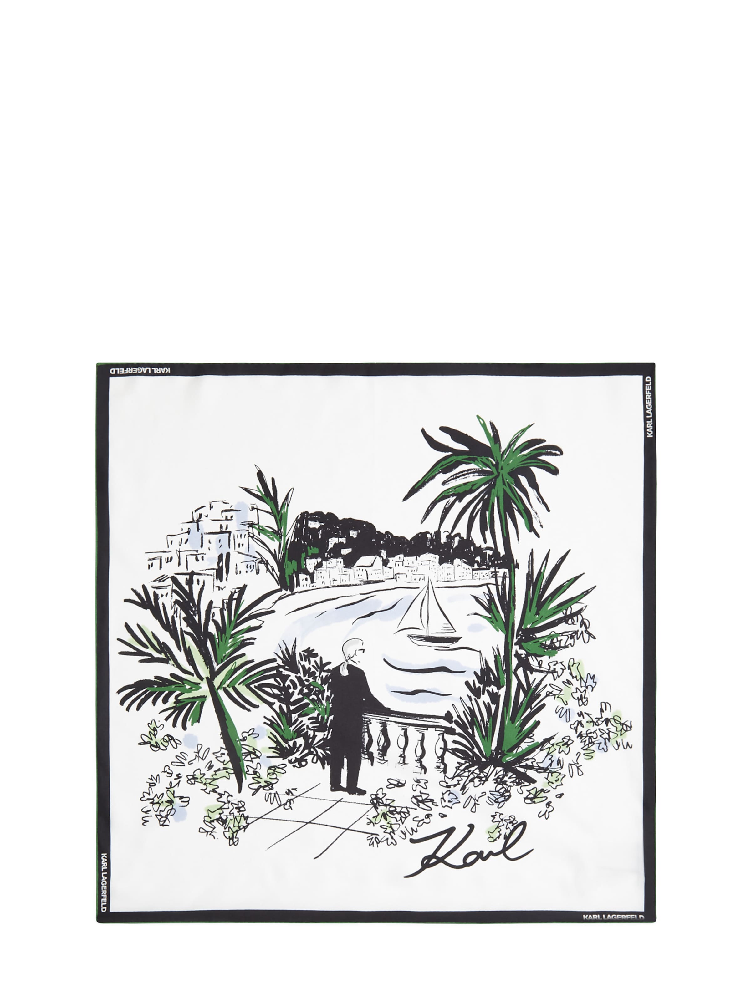 Karl Lagerfeld Rätik 'Villa de Vigie' roheline / must / valge, Tootevaade