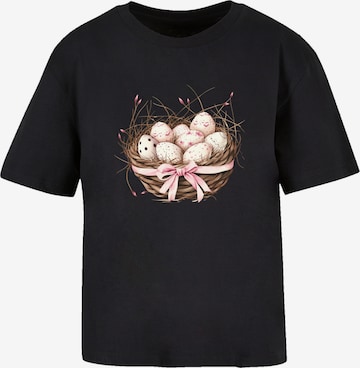 T-shirt 'Osterei Nest Korb Dekor' F4NT4STIC en noir : devant